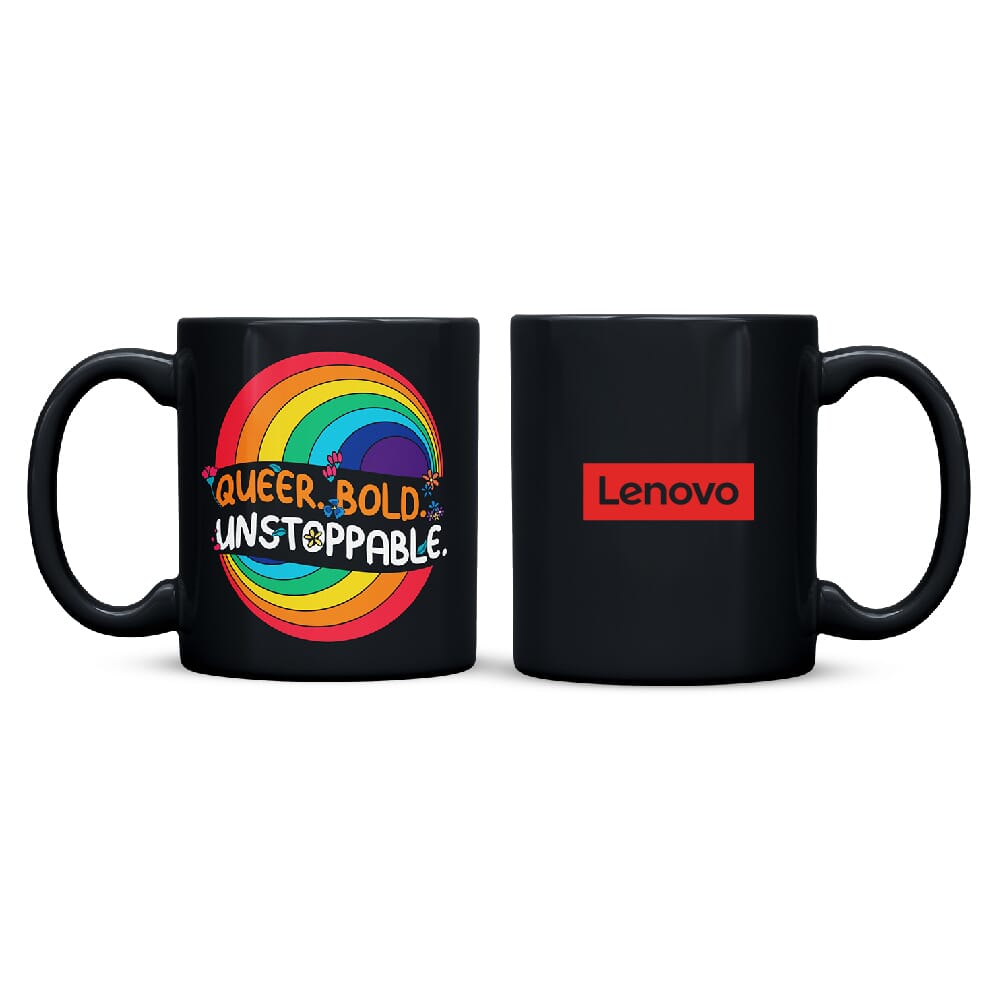 Queer Bold Customized Sublimation Mug Black